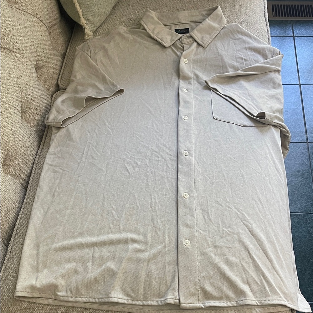 Greg Norman Collection Light Tan Casual Button Down Shirt